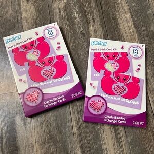 Perler Beads Lobster Valentine’s Day Exchange Cards Kit Peel&Stick Set of 2 NWT